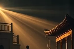 雪线之上纪录作品画面，高山雪坡上观测设备的金属支架与旗绳
