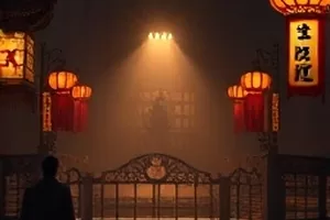 玻璃灯塔作品画面，通透灯塔内部螺旋楼梯向下延伸